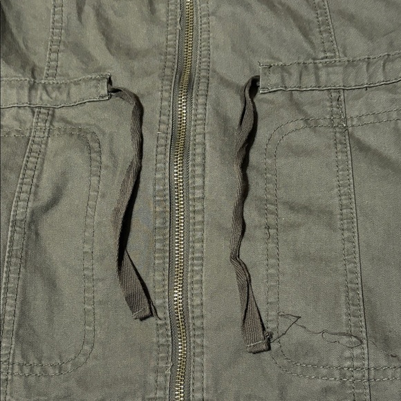 A New Day Olive Green Sleeveless Cargo Utility Zippered Vest Size M - Picture 4 of 11